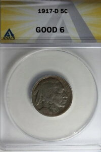 1917-D .05 ANACS G 6 �o�b�t�@���[�j�b�P���A�C���f�B�A���j�b�P���A5�Z���g�s�[�X