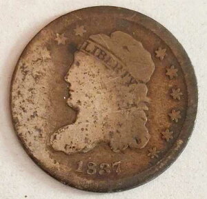 1837 �N�č����L���b�v�h �o�X�g �n�[�t 5 �Z���g 1/2 �_�C�� H10 �Z���g VG �f�o�C�X�A����c���� 650 ��(!)