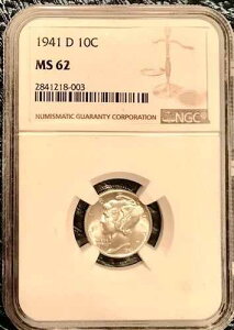 �`���C�X 1941-D NGC MS �A���_�[�O���[�h �}�[�L�����[�_�C�� ���C�g�g�[�j���O FB�ɋ߂� �f���炵��