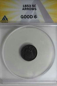 1853 .05 ANACS G 6 ARROWS �n�[�t�_�C���A�V�[�e�b�h���o�e�B�n�[�t�_�C��