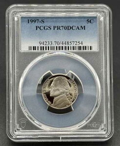 �f���炵���A�����J�� 1997-S 5C �O���[�h �W�F�t�@�[�\�� 5�Z���g �v���[�t�R�C�� PCGS PR70DCAM