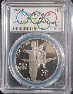 1995�N �I�����s�b�N�̑����Z P $1 PCGS PR69DCAM�B500����1���A���ʃ��x���B-#SL0054