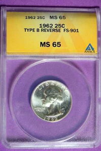 1962�N-ANACS MS65 TYPE B REV FS-901 ���V���g���N�H�[�^�[�I #B28705-