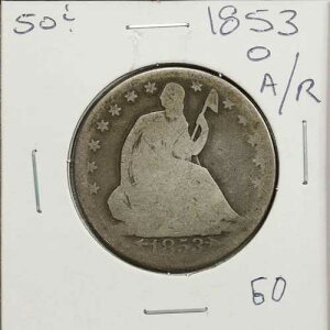1853�N O Arrows & Rays Liberty Seated Half Dollar 50�Z���g