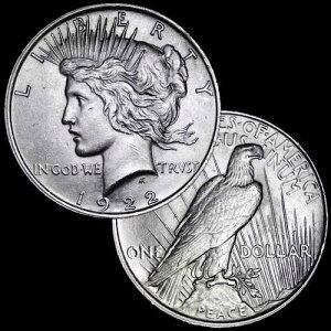 (1) �u�����A���g AU/������ $1 1922 PEACE US �V���o�[�h�� 90% BU SILVER PREP