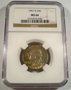 1957-D NGC MS66 ���V���g�� �N�H�[�^�[ 25�Z���g ���C���{�[�g�[�� MS 66