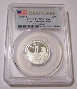 2019 S �V���o�[ �A�����J���������A�� NP �N�H�[�^�[�v���[�t PR70 DCAM PCGS �t�@�[�X�g�X�g���C�N