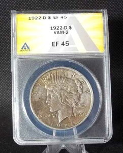 1922�N D �s�[�X �V���o�[ �_���[ ANACS EF 45 VAM 2 �m�[�}���_�C�A#9766
