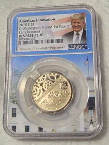 2018�N S $1 �A�����J���C�m�x�[�V�����t���b�O �g�����v ���������[�X NGC ���o�[�X PF 70