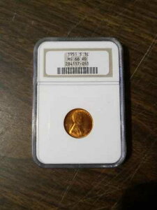 1951-S 1C �����J�[���E�E�B�[�g�E�y�j�[ NGC MS66 RD - 284117-051