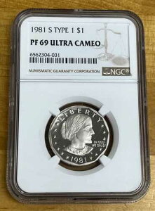 1981 S NGC $1 SBA �X�[�U���EB�E�A���\�j�[�E�_���[ NGC PF69 �E���g���J���I T-1