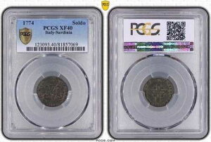 �C�^���A �T���f�[�j�� ��� 1�\���h 1774�N KM#66 �Ӓ� PCGS XF40