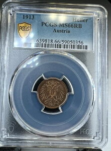 1913�N�I�[�X�g���AHeller�AKM# 2800�APCGS MS 66 RED Brown RB�ATOP POP�AFinest Known