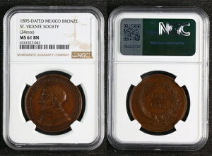 1895�N�� ���L�V�R �u�����Y �Z���g�r�Z���e���� 34 MM NGC MS 61 BN
