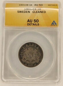 �X�E�F�[�f�� �I�X�J�[ II �V���o�[ 1901 1�N���[�i ANACS�F�� AU50 Det. ���s����270,960�� 2B