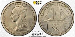 �T���s�G�[�����~�N���� 1 �t���� UNC �R�C�� 1948 �N KM#E1a �D ESSAI PCGS �ڍ�