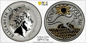 2009�N �I�[�X�g�����A 1�h�� �Z���N�e�B�u�M���g�V���o�[ �J���K���[ AG-Ken Done PCGS MS 70