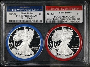 2017-S�AW �V���o�[ �A�����J�� �C�[�O�� $1 PCGS PR70DCAM 2 �R�C�� �Z�b�g �j�ꃉ...