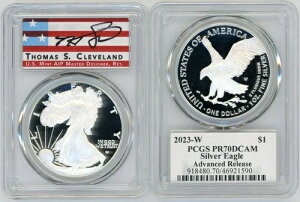 2023-W �v���[�t �V���o�[ �C�[�O�� PR70 PCGS �A�h�o���X�����[�X T �N���[�u�����h �A�����J�[�i