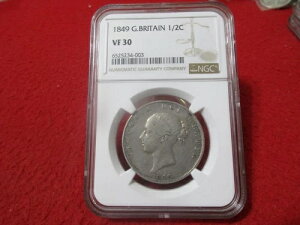 �C�M���X 1849�N �V���o�[ 1/2�N���E�� ���B�N�g���A���� NGC VF 30 #T3646