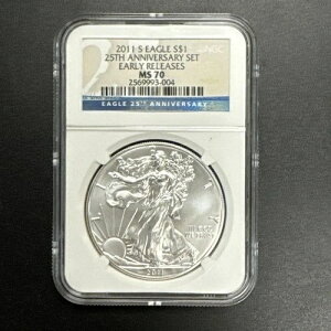 2011-S $1 �A�����J�� �V���o�[ �C�[�O�� NGC MS70 ���������[�X 25 ���N�B