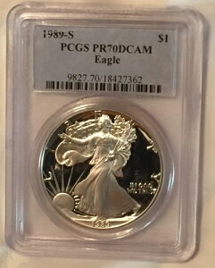1989-S �A�����J�� �V���o�[ �C�[�O�� �v���[�t PCGS PR70 DCAM : �����˖�