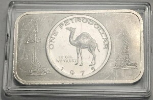 1975�N One Petrodollar In Oil We Trust Rig Drill 1oz 999 �t�@�C���V���o�[ �A�[�g�o�[-