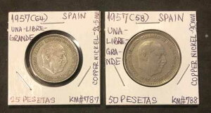 1957(58)(64)�X�y�C�� 25.50�y�Z�^ �R�C��2���Z�b�g �G�b�W UNA GRANDE LIBRE-KM#787,788