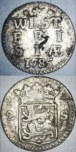 West Friesland 1795 2 stuivers Dubbele Wapenstuiver �I�����_���a���R�C�� FR5-
