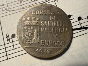 �T���^���f�[�� �p�����V�A & �u���S�X �X�y�C������ 1 �y�Z�^ 1937 KM2 CuNi 1yr type RARE