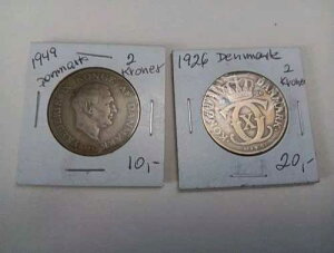 1949,1926 �f���}�[�N 2 �N���[�l 2psc �R�C��