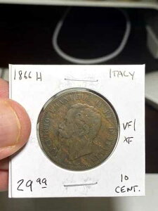 1866 H �C�^���A 10 Centesimi