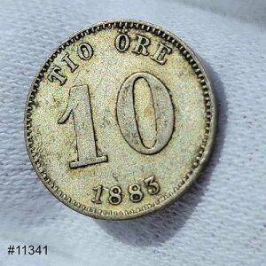 1883�N �X�E�F�[�f�� 10�I�� �V���o�[ �I�X�J�[ II �L�[�R�C���ň��l Mintage XF-
