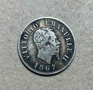 1867�N M �C�^���A 50 Centesimi - ���B�b�g�[���I�E�G�}�k�G�[��2�� - ���