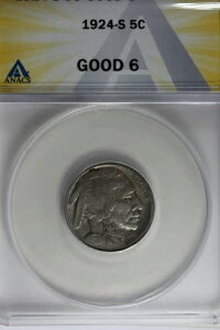 1924-S .05 ANACS G 6 �o�b�t�@���[�j�b�P���A�C���f�B�A���j�b�P���A5�Z���g�s�[�X