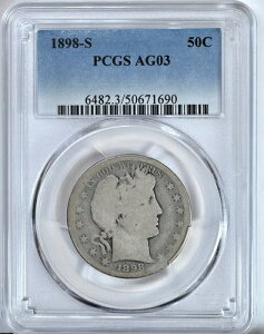 1898-S �o�[�o�[ �n�[�t�_���[ PCGS �O���[�h�R�C�� AG03 �̔����i #6482