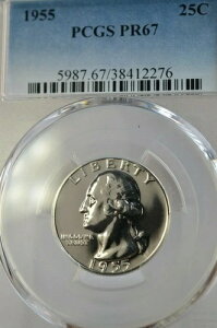 PR67 1955 PCGS �O���[�f�b�h �V���o�[ ���V���g�� �N�H�[�^�[ �� �����ʃR�C�� PR 67