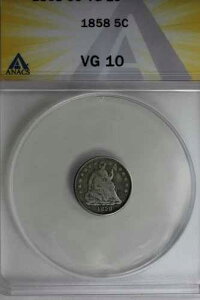 1858 .05 ANACS VG 10 �n�[�t�_�C���A�V�[�e�b�h���o�e�B�n�[�t�_�C��