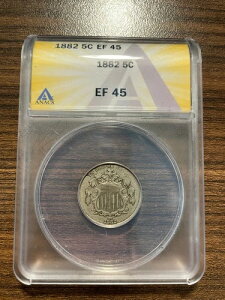 1882-P �V�[���h�j�b�P�� 5C ANACS EXTRA FINE 45 XF 45 EF 45 �^�C�v2�A�����Ȃ�
