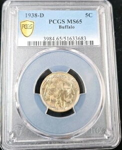 1938�N�� �o�b�t�@���[�j�b�P�� MS65 5�Z���g PCGS �g�[�j���O AA435