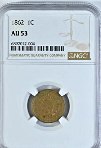 1862�N �C���f�B�A���w�b�h �Z���g�R�C�� NGC �X���u�t�� ���� AU53 �R�C�� #004