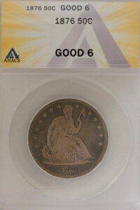 1876 .50 ANACS G 6 1800�N��̃n�[�t�h���A���R�̏��_���n�[�t