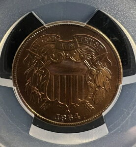 1864�N ���[�W���b�g�[ 2�Z���g PCGS ���K�i AU �ڍ� �\�ʕ���