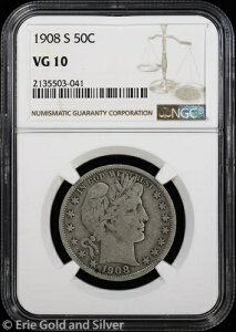 1908-S 50�Z���g �o�[�o�[ �n�[�t�_���[ NGC VG 10