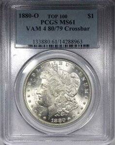 1880-O �����K���E�_���[ PCGS MS61 TOP-100 VAM-4 80/79 �N���X�o�[