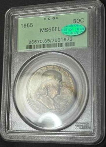 ??1955�N �t�����N���� �n�[�t�_���[ PCGS MS65 FBL OGH & CAC! �O���[�������X�^�[ ??�g�[�����H�ς�! ??