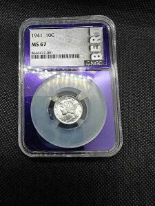 NGC BERT ?? 1941�N �}�[�L�����[�_�C�� MS67 �u���X�g�z���C�g 10�Z���g TraderBea CORE �č����