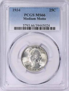 1934�N���V���g���N�H�[�^�[�~�f�B�A�����b�g�[ PCGS MS66