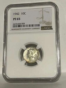 1942�N PF65 (�v���[�t) �}�[�L�����[�_�C�� NGC�F��W�F�� - �z���C�g/�S�[���h�g�[��