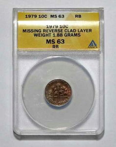 �G���[ 1979 10c ���ʃN���b�h�w������ �d�� 1.88 �O���� ANACS MS63 RB